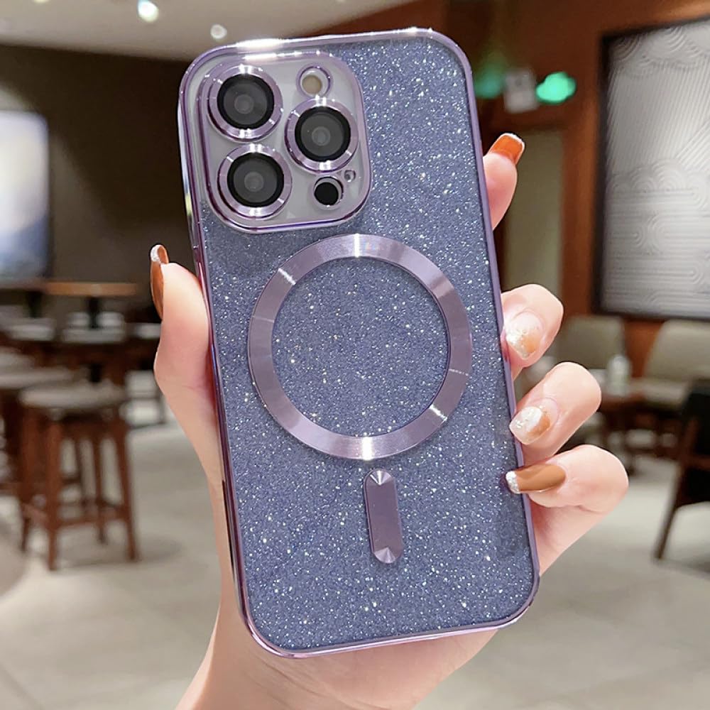 Étui magnétique pour iPhone 14 Pro Max coque antichoc violet clair