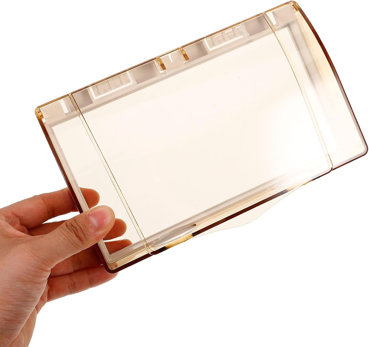 Generic Adhesive Wall Socket Cover Protective Outlet Case Bathroom Switch Panel Safety Shield Plastic Wall Plate Protector for Home Use Light Gold Color Double Gang 86 Type