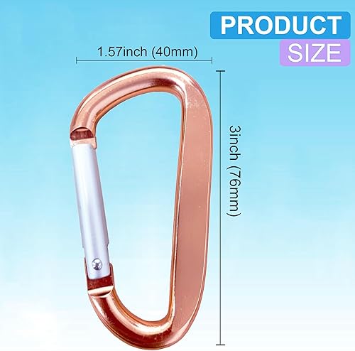 Miniatura 2 de Lindo clip de mosquetón, anillo Caribeener D de aleación de aluminio de 3 pulgadas, gancho de resorte para clip de llavero