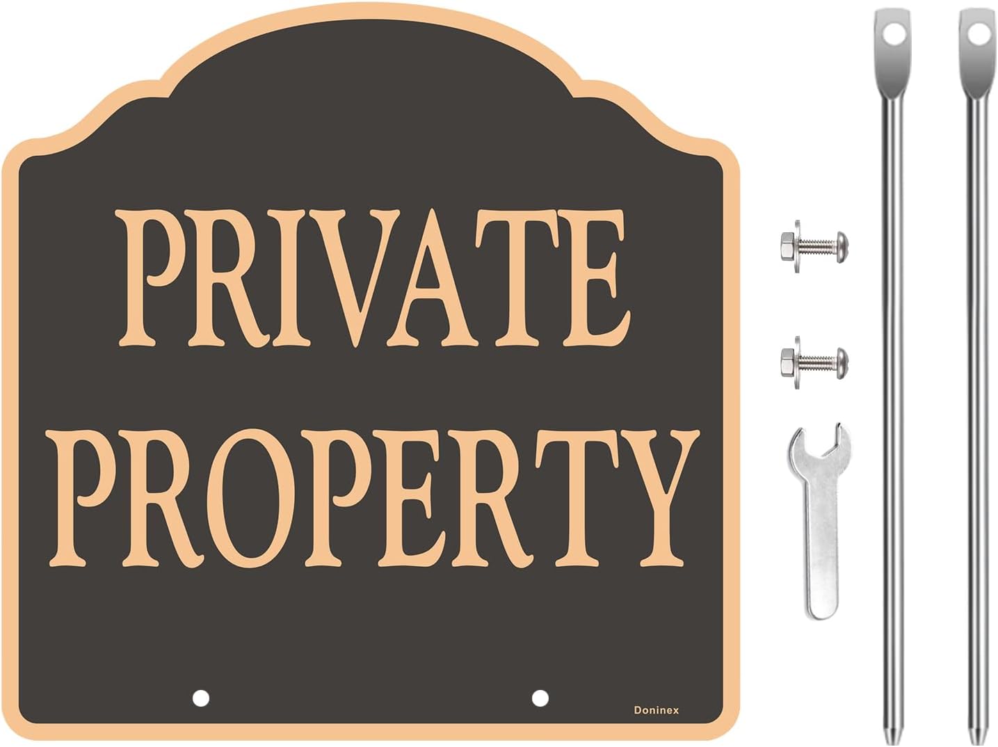 Large (2 Pack) 12x12 Inch Private Property Signs, Reflective, Aluminum, Metal, Weatherproof Up to 7 Years Outdoor, Includes Stakes for Easy Mounting