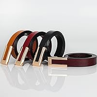 Vista 181 de Cinturón de cuero clásico con hebilla de metal para mujer con vestido de jeans Aah-negro-clásico