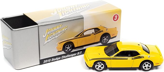 Modelo a escala 1/64 Dodge Challenger amarillo miniatura 2