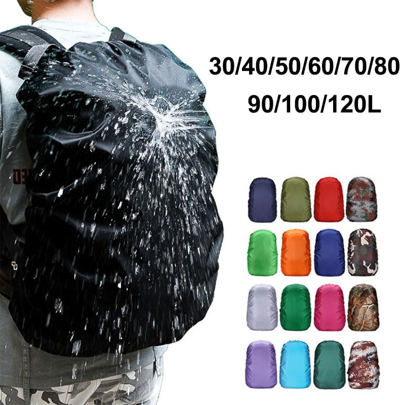 Protection Sac à Dos Pluie 35L 100L 120L Housse de Pluie Sac à Dos Sac étanche poussière randonnée Camping Sacs Grand 90L 95L 110L Housse de Pluie Housses De Sac à Dos(90 100 120lL)
