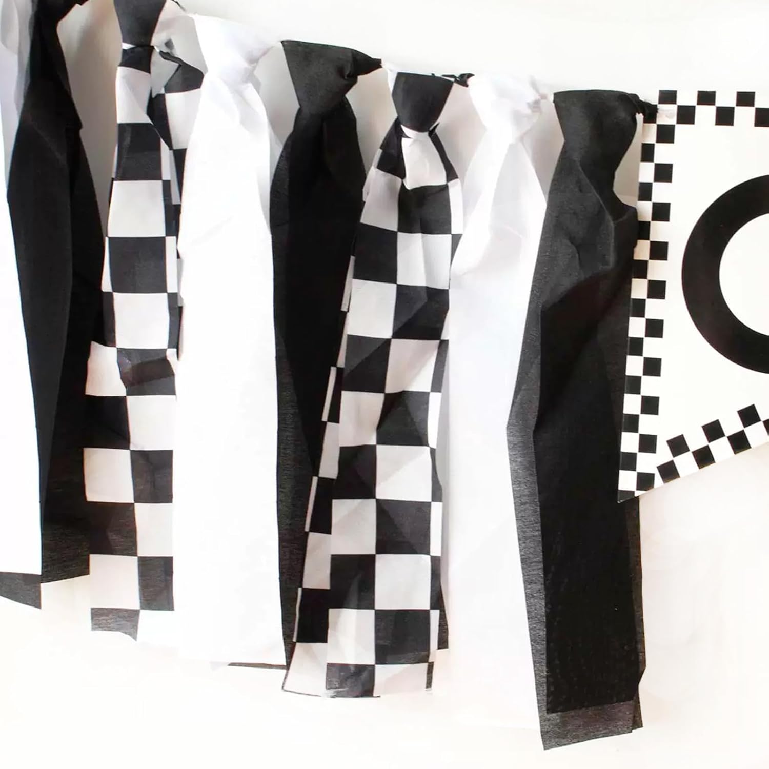 Race Car One High Chair Banner, Checkered Racing 1st Highchair Banner for Boys, Fast One Birthday Party Decorations, Black and White Race Car First Photo Prop Cake Smash - Image 7