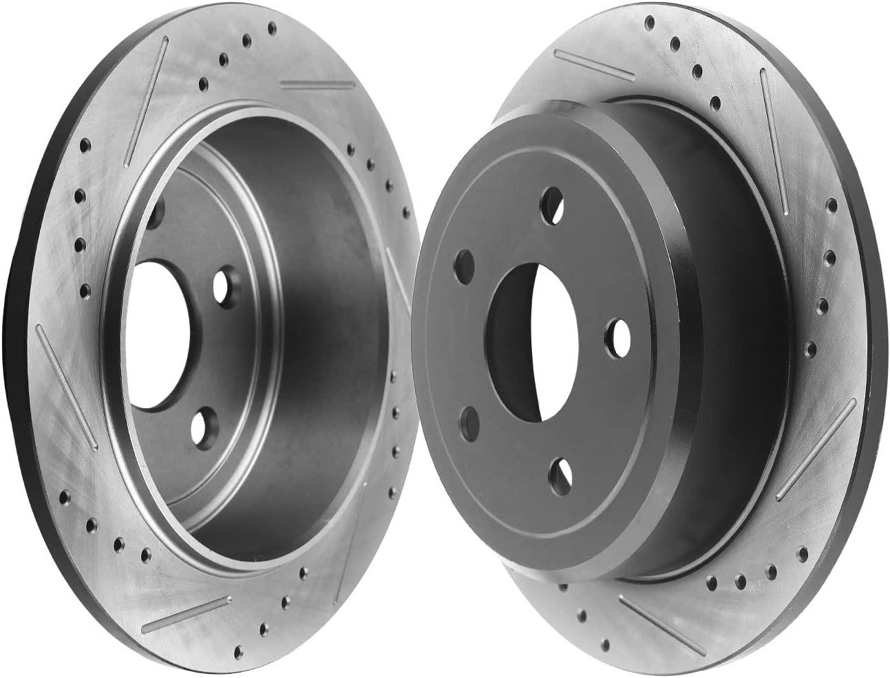 Rear Brake Rotors 316mm Drilled & Slotted Brake Rotor Compatible with Jeep Wrangler