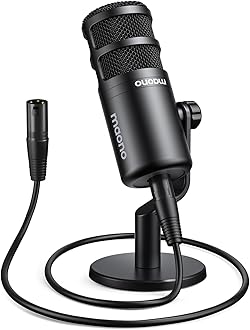 Podcast Microphone: XLR Dynamic Microphone For Podcast-Vocal Recording-Streaming Metal Mic, Works for Audio Interface, Mixer-PD100