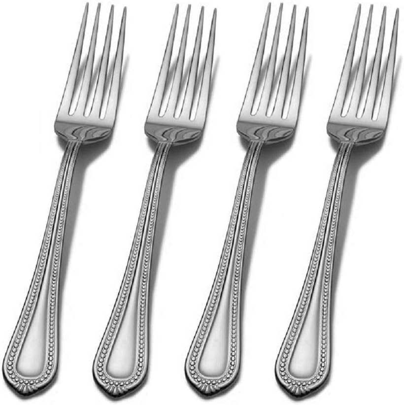 MIkasa Regent Bead 18/10 Stainless Steel Dinner Fork (Set of Four)