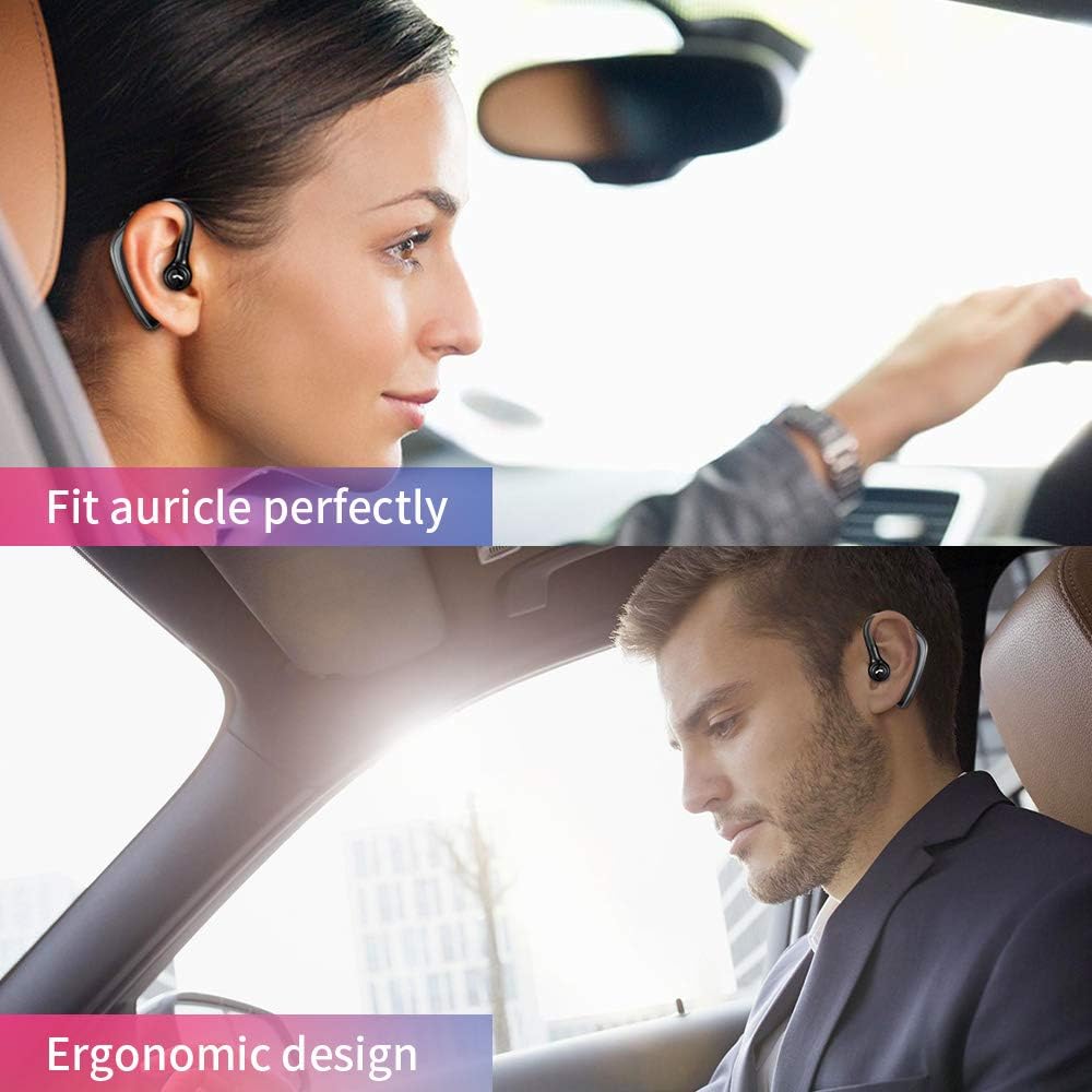 Bluetooth Headset Wireless Business Bluetooth 5.0 Noise Reduction Earpiece Wireless Headphones Ultralight Headphones Hands-Free Earphones with Mic for Cell Phones Business Office Trucker Driving