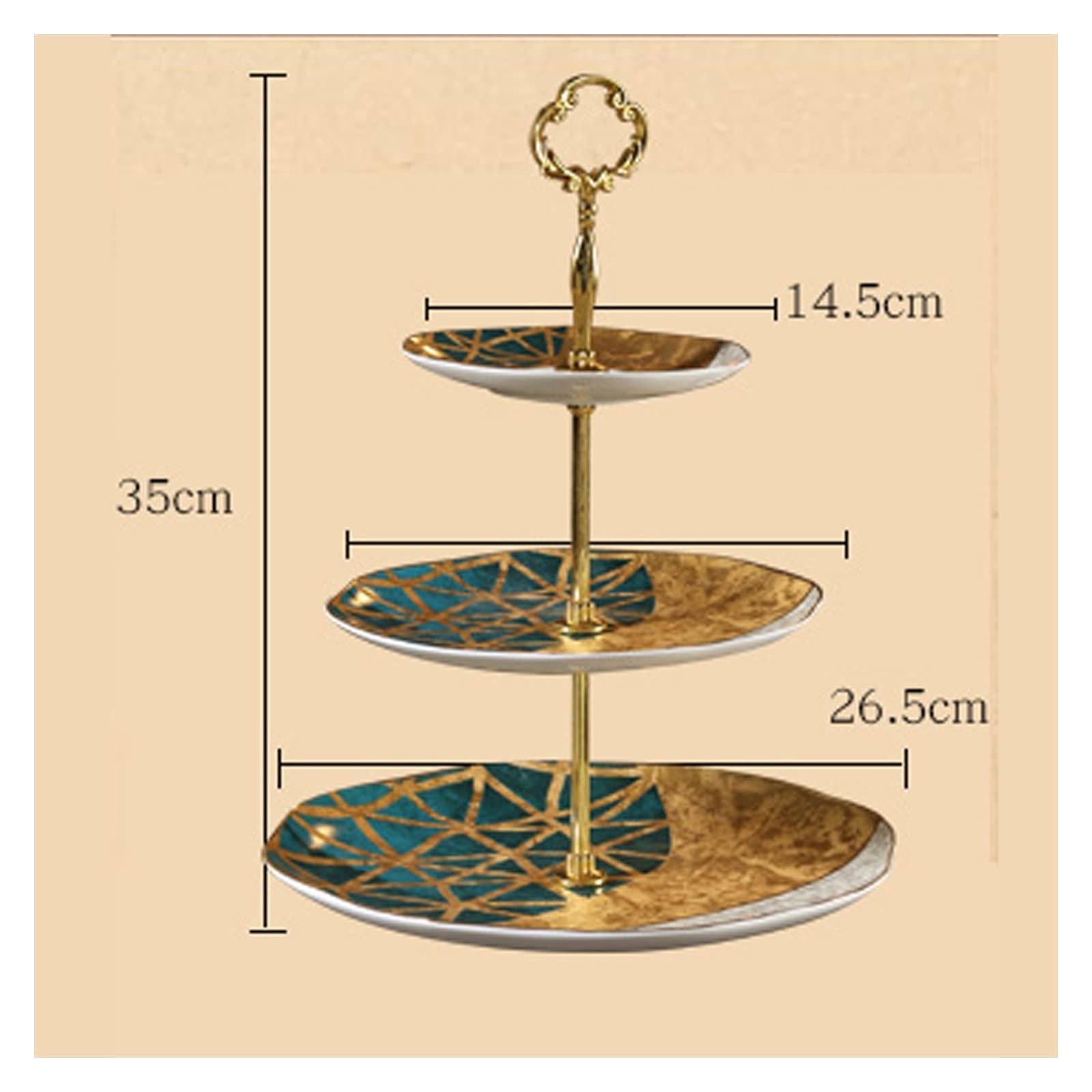 SUNESA Présentoir à Gâteau Thé de l'après-midi Snack Stand Trois Niveaux Gâteau Stand Dessert Table Snack Plate Trois Niveaux Gâteau Présentoir Assiette De Fruits Stand de Gâteaux (Color : 3 Layers)