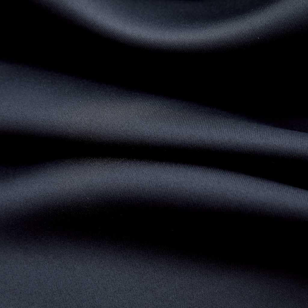 Lot de 2 rideaux occultants avec œillets en métal - Noir - 140 x 245 cm - En polyester - Protection contre les regards indiscrets - Protection thermique - Pour salon, chambre à coucher