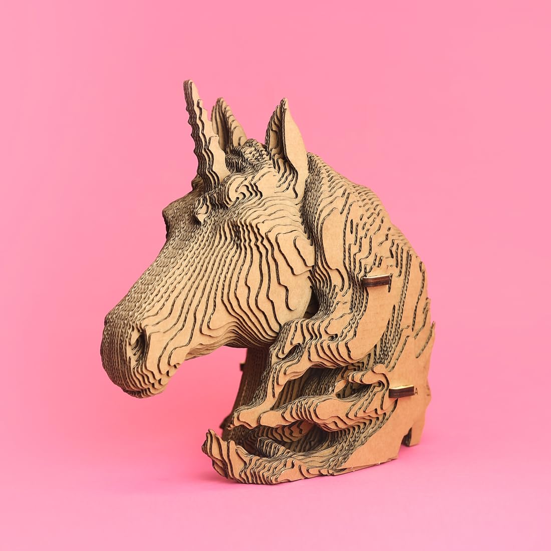 Licorne Puzzle 3D en Carton – Maquette à Monter | 65 Pièces, 18 × 18 × 9 cm – Kit Sculpture DIY à Peindre, Matériaux Recyclés, Ados & Adultes, Idée Cadeau Déco