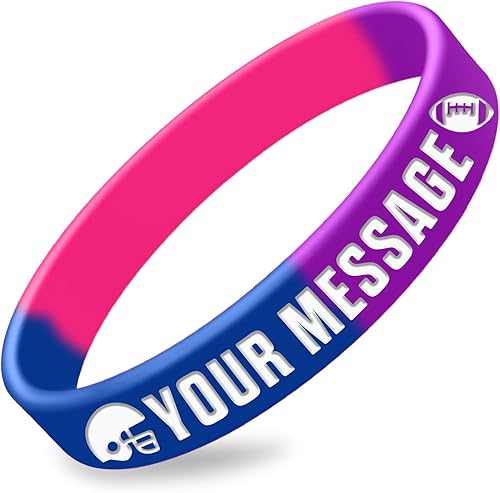 Miniatura 40 de 50Pcs Custom Silicone Wristbands Personalized Debossed Rubber Bracelets for Motivation, Party favors, Events, Birthdays, Awareness