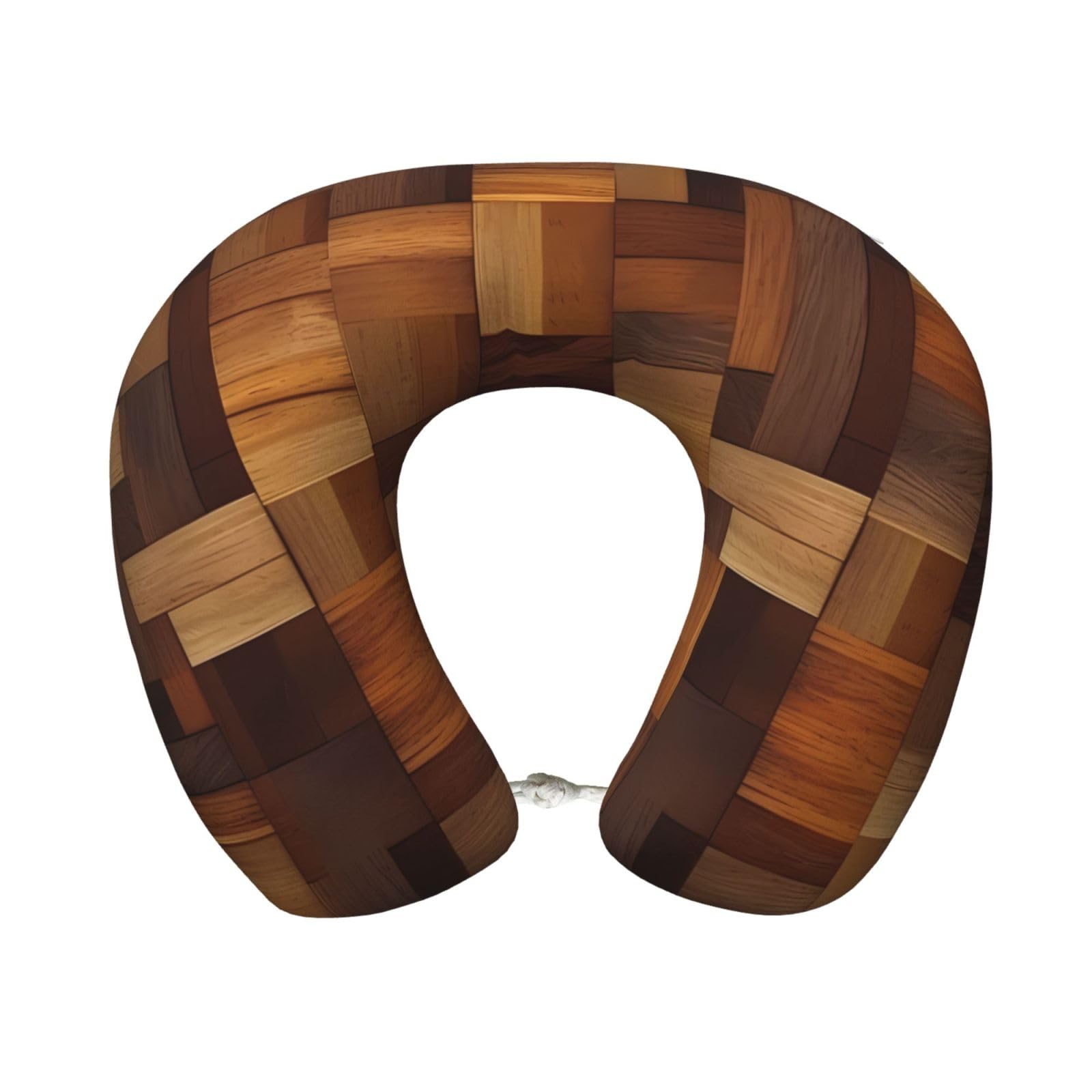 peiyeety Wood Travel Pillow Memory Foam - Comfortable U Shape Neck Pillows for Sleeping, Neck and Head Support Portable Airplane Pillow Adjustable Flight Pillow, Washable Cover