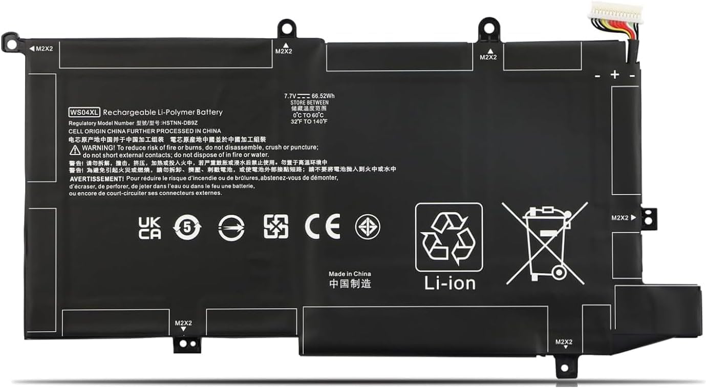 WS04XL L97352-2D1 L97357-005 WS04066XL Laptop Battery Compatible with HP Spectre X360 14-EA 14T-EA00 14-EA0510la 14-EA0007NA 14-EA0023DX 14-ea0378ng Pavilion Gaming 15-EC1025LA Series(7.7V 66.52Wh)