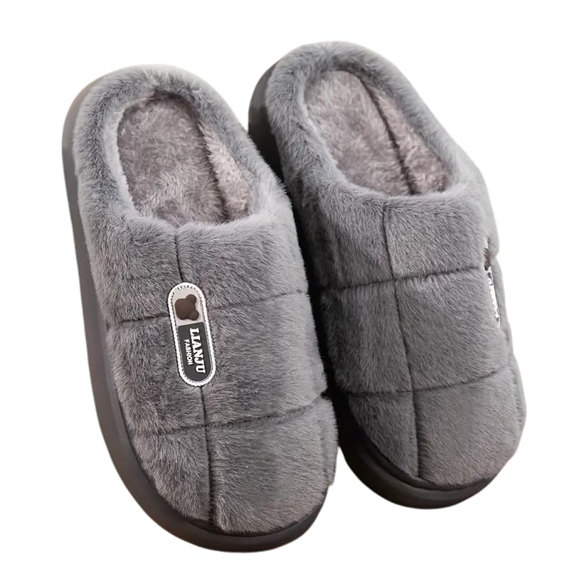 Soft Warm Woolen Eva Slippers for Women and Men Casual Flats Home Footwear Closed Toe Couple Indoor Soft Comfortable Sole Slides-picture-49