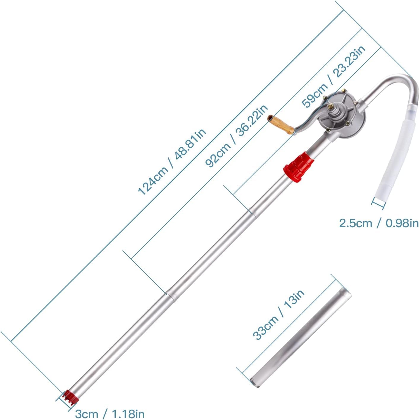 Bomba manual de mano, bomba de émbolo rotativo de diésel de aleación de aluminio, bomba de barril de aceite de 29 l/min, para bombear líquidos para gasolineras, gasolina, diésel y lubricante — view 2