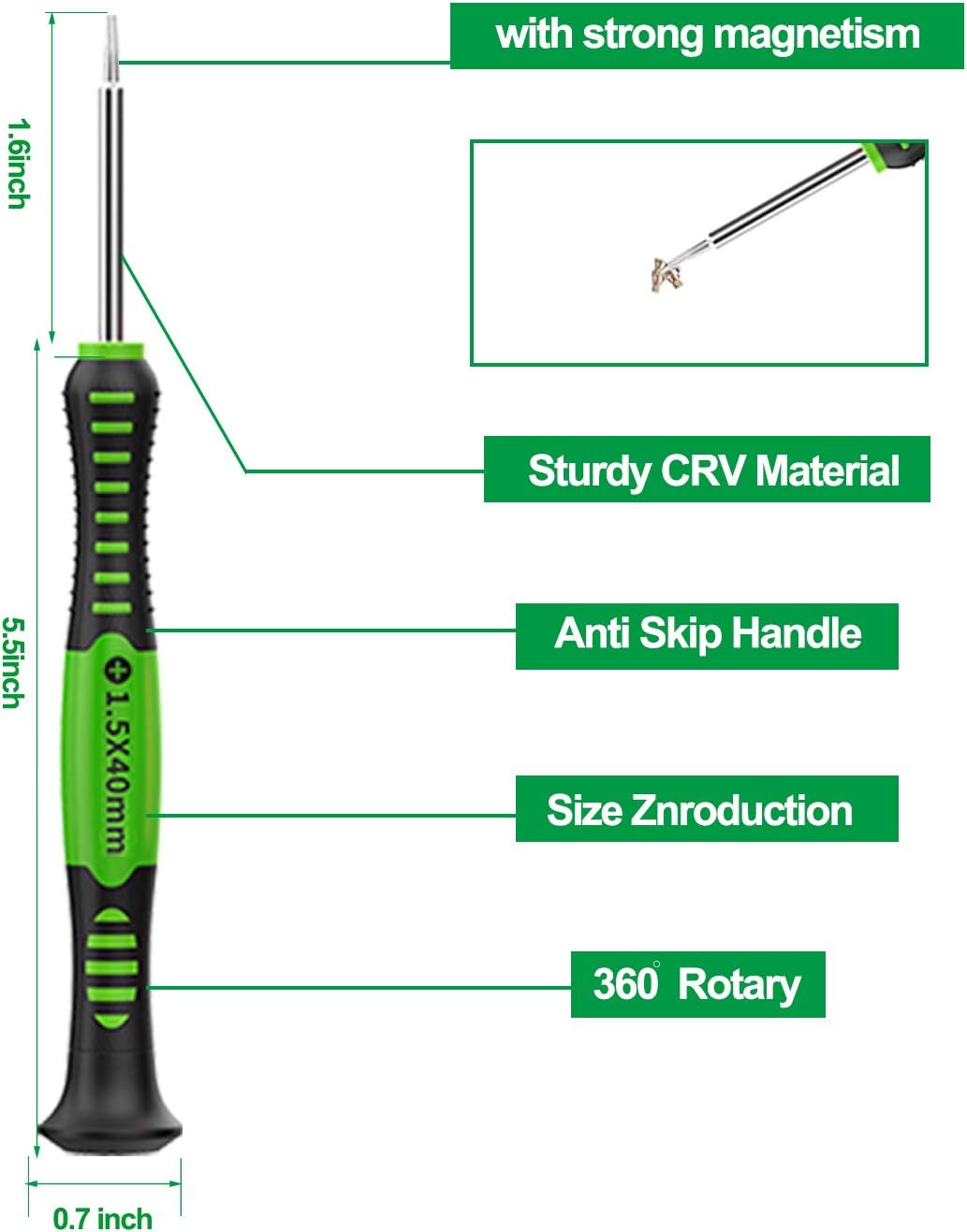 Kaisi Precision Screwdriver Set Professional Electronics Repair Tool Kit with Phillips Flathead and Torx Star Magnetic Bit Compatible For iPhone, iMac, MacBook, Laptop, Tablet PC and More - 18 Piece