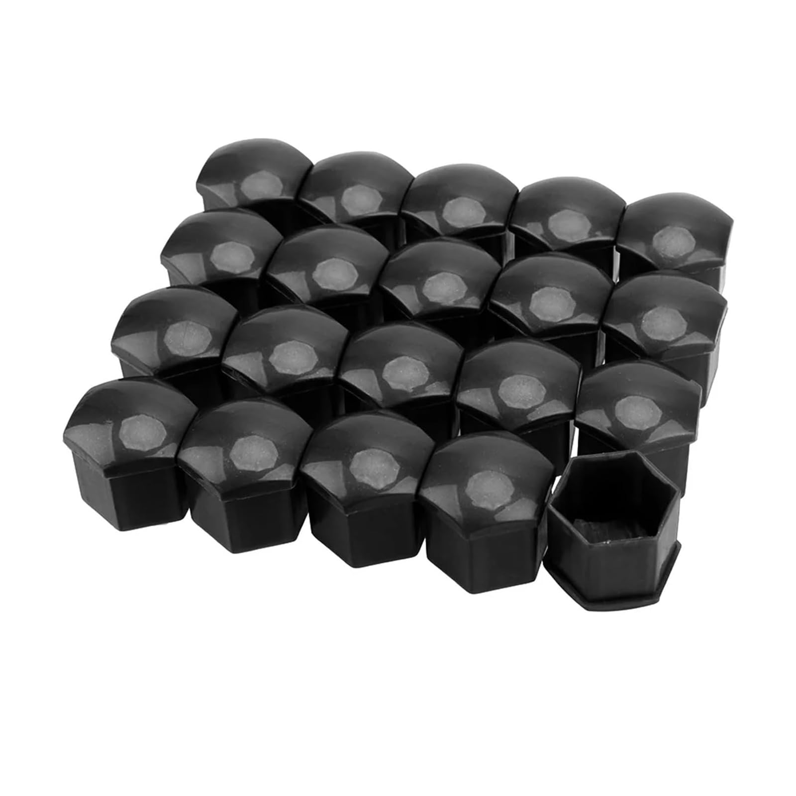 QIZUN 20 Pcs Wheel Nut Covers for Abarth 500 595 695 Coppa Coppone, Hexagon Wheel Bolt Caps Lug Nut Covers with Removal Tool, Dustproof Bolt Protectors,Black