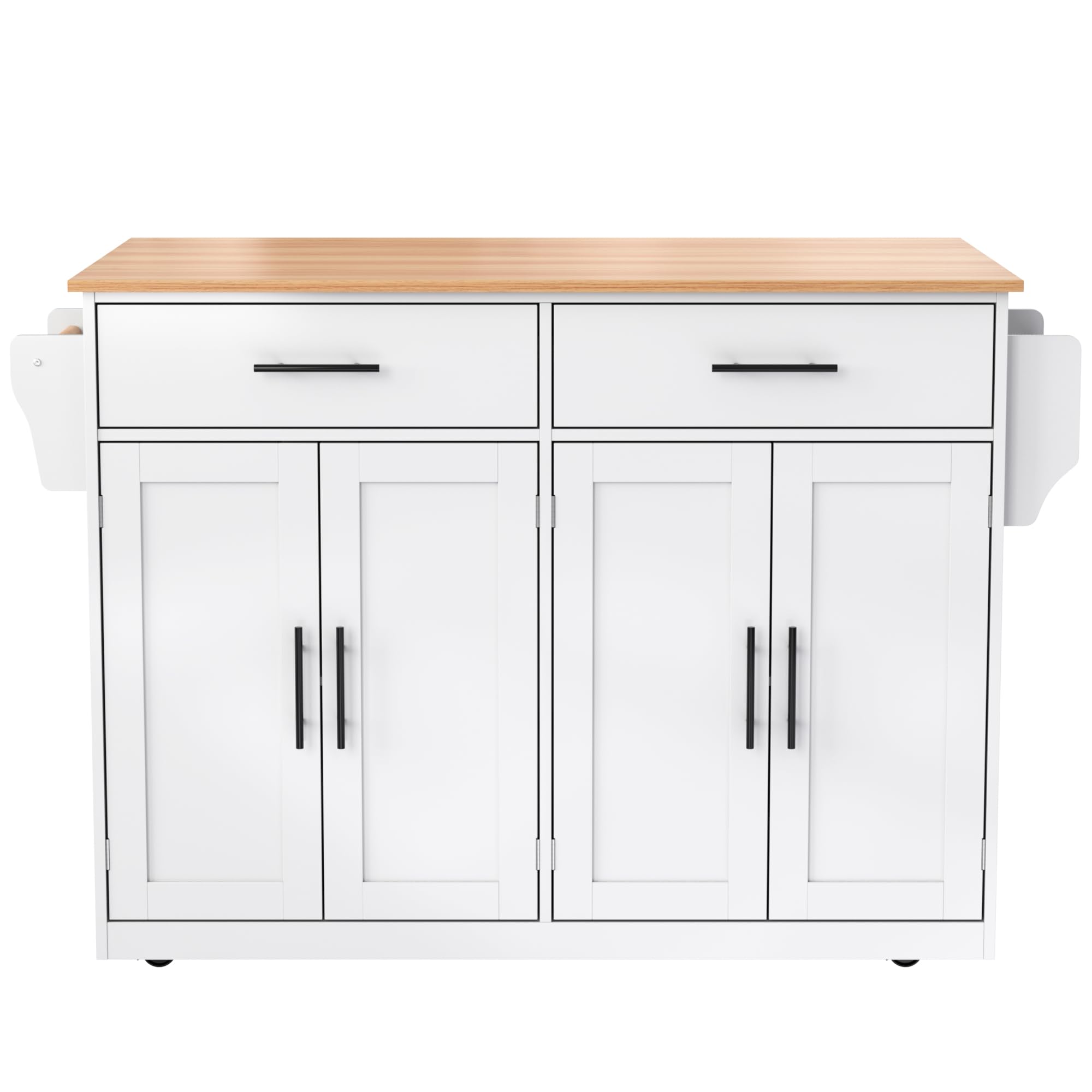 Armadio da cucina con piano di lavoro pieghevole, 120 x 46 (70) x 91 cm, con ruote e gambe in legno intercambiabili, isola da cucina indipendente, per cucina e sala da pranzo (bianco)