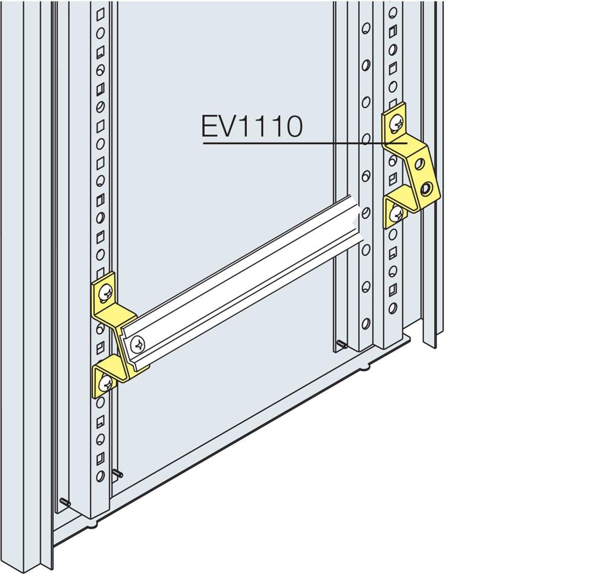 Support modulaire électrique Abb-entrelec EV1110 métallique standard pour tableau