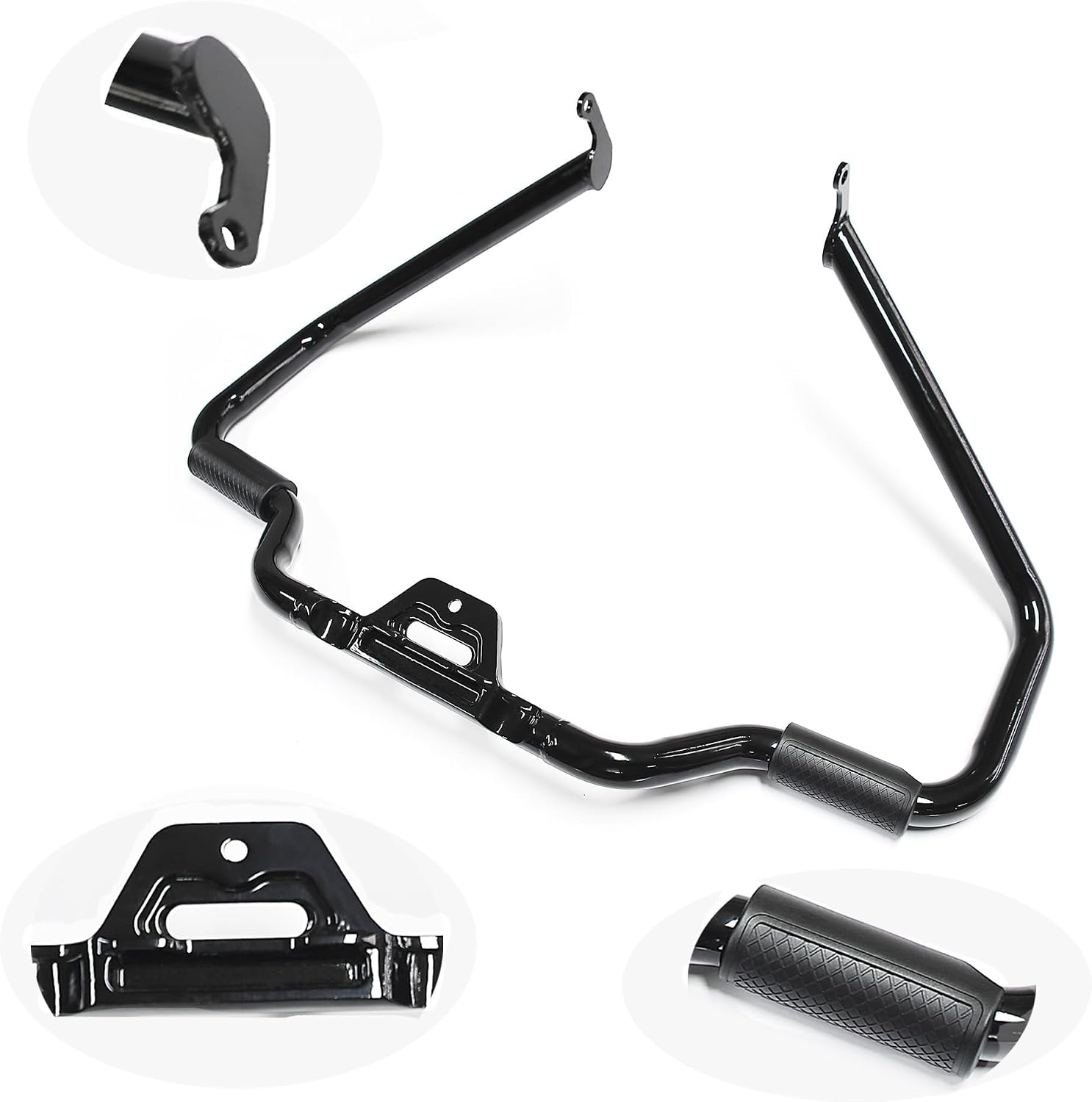 MZS Motorcycle Engine Guard Crash Bar Compatible with 2018-2026 Softail Breakout Fat Bob Boy Heritage Classic Low Rider Sport Glide Slim, 1.25" Highway Bar Front Frame Guards Black