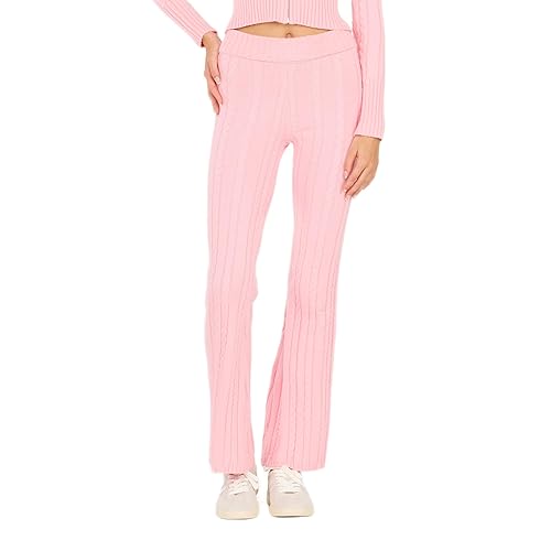 Forever 21 Women's Cable Knit Wide-Leg Sweater Pants