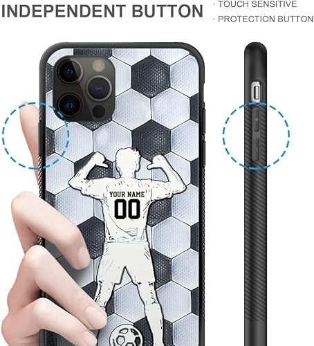 Miniatura 3 de DAIZAG Funda compatible con iPhone 12 Pro Max, funda deportiva personalizada para hombres y niños, regalo de número de nombre personalizado, regalo