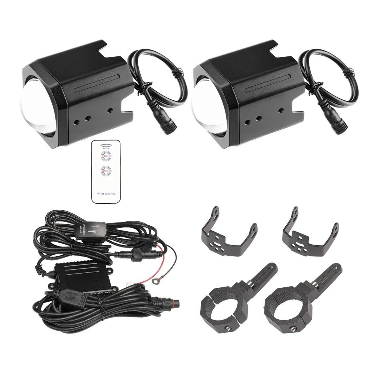 AVFORA Moto Faro Para Polaris RZR Para Can-Am Para Maverick X3 Spot Beam Pod Light Luces Látigo Para Side By Side Para Kit Abrazadera Tubo 1.5''-2'' Faro Motocicleta(60W Light)
