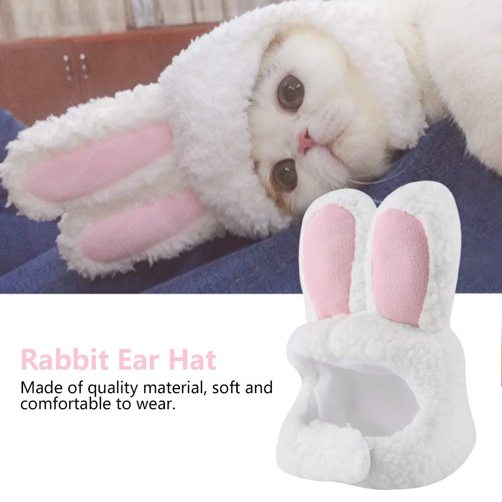 Bunny Hat, śliczny Kostium Pluszowy Kapelusz Królika dla Kotów i Małych Psów Kostium Imprezowy Halloween Akcesoria Nakrycia Głowy