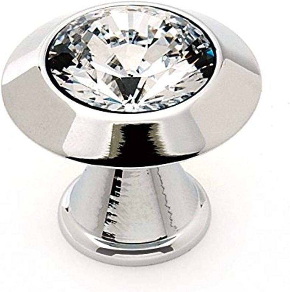 Alno C214-PC Traditional Crystal Knobs, 1-1/4", Polished Chrome