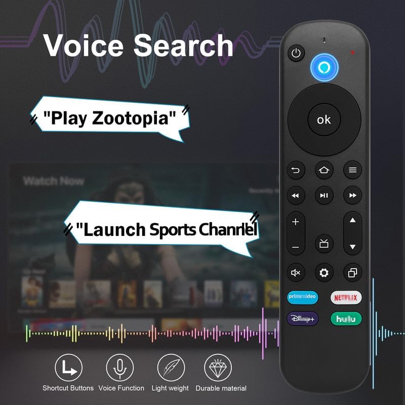 Miniatura 4 de Control remoto de voz de repuesto apto para todos los televisores inteligentes Toshiba Insignia Pioneer, control remoto de TV de repuesto para
