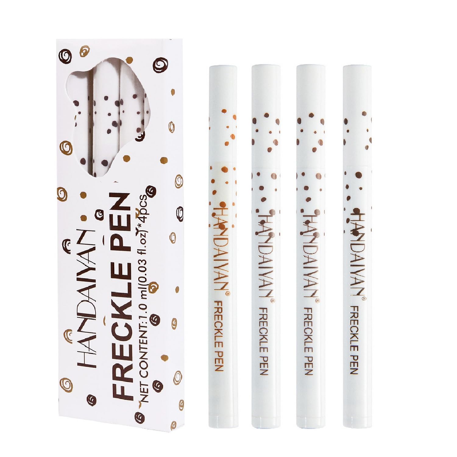 4 PCS Freckle Pen,Natural Lifelike Faux Fake Freckles Makeup Pen