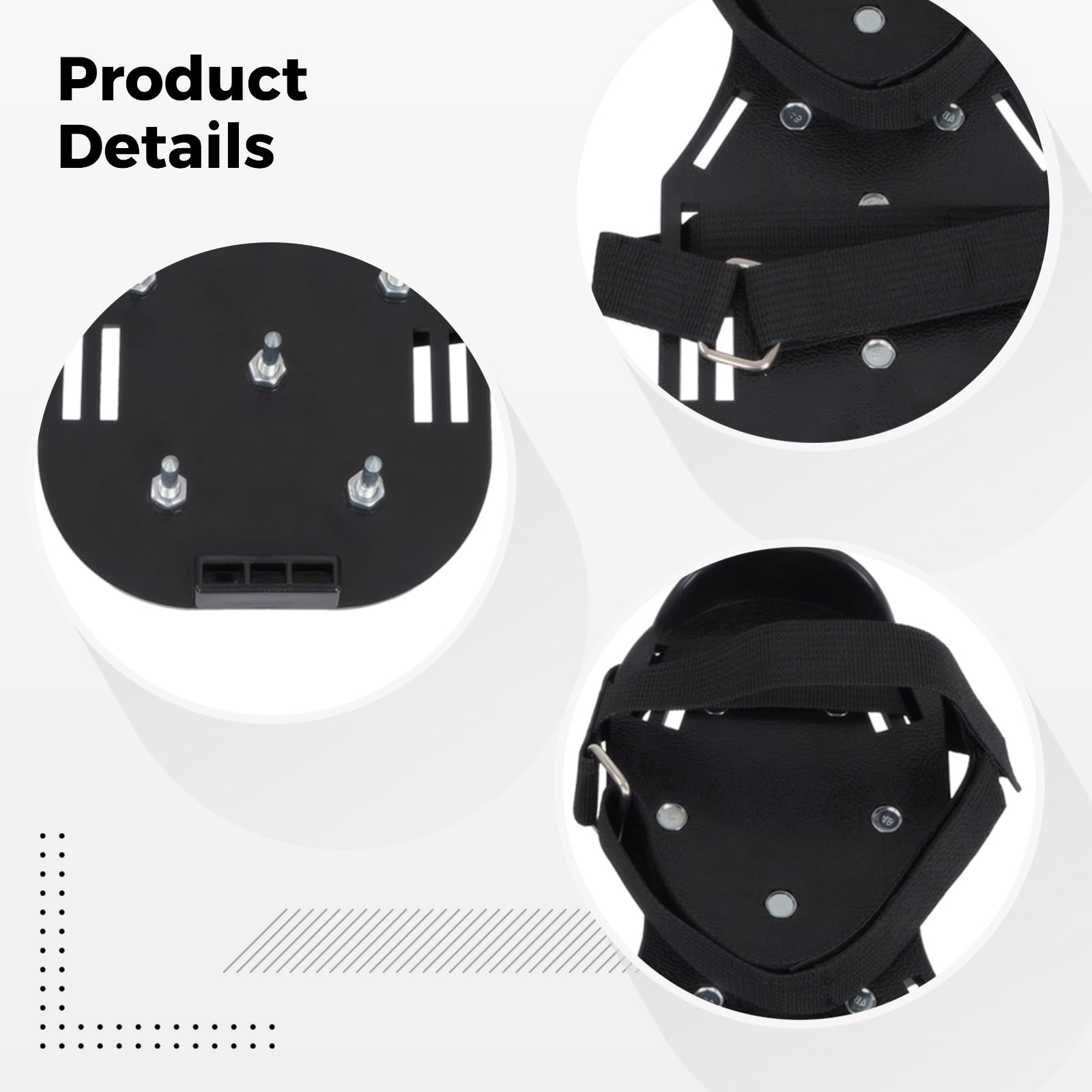 Zapatos aireadores de césped, 11.8 x 5.5 pulgadas, 30 x 14 cm, zapatos de punta autonivelantes con picos de acero galvanizado de 1.1 in / 28 mm, zapatos de hormigón para aflojar el suelo y airear el