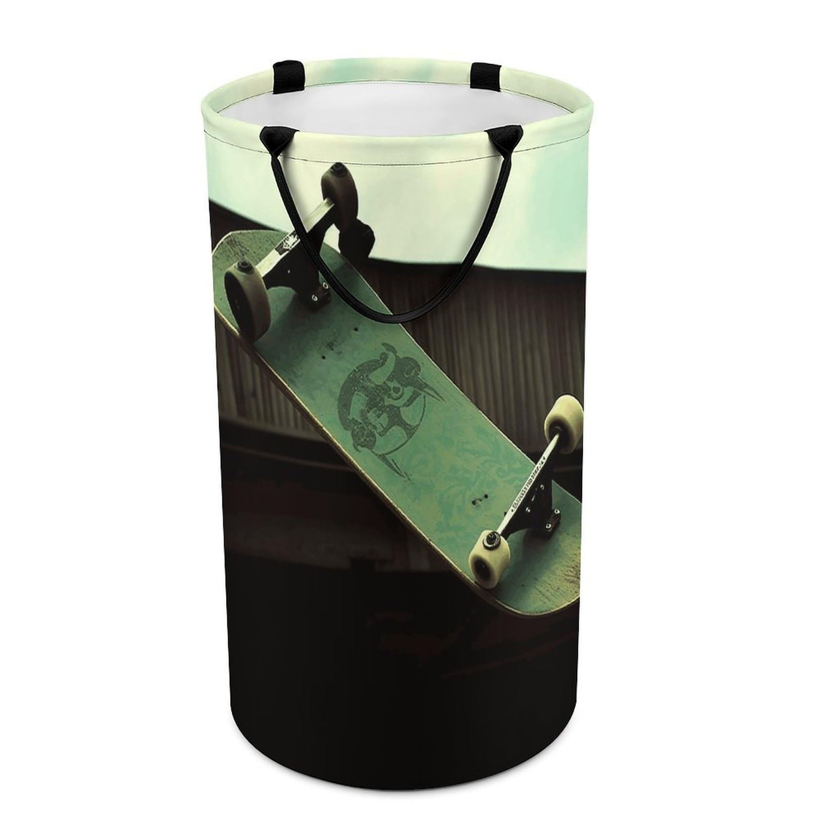 Adfgyerh Style Skateboard Laundry Basket ，Foldable Waterproof Model ，Laundry Hamper ，Handles On Both Sides Easy To Move ，Storage Basket For Bedroom, Bathroom, Dorm, Laundry Room.