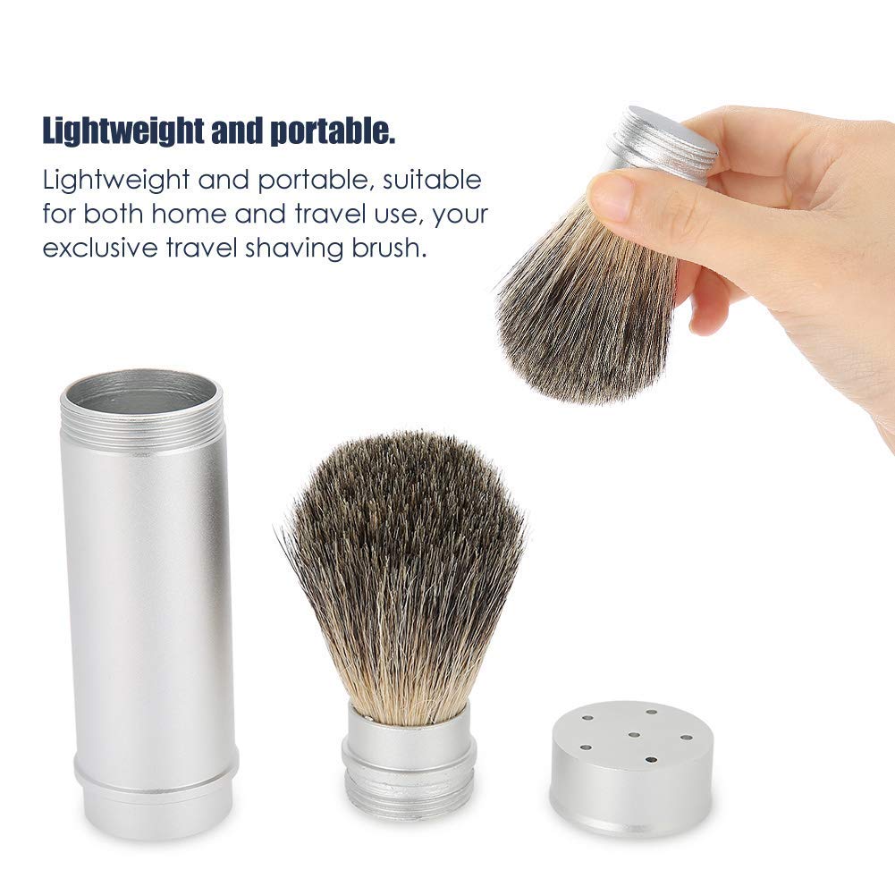 Brosse à raser portative pour hommes, ensemble de toilettage de barbe incluant Brosse à moustache et Brosse à cheveux, outil de soin facial et crée une meilleure mousse pour le rasage
