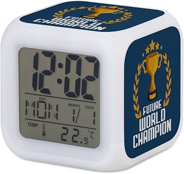 Future World Champion Sport Ambition Blue Luminous Cube Alarm Clock 8 x 8 x 8 cm Retro Lighting LED