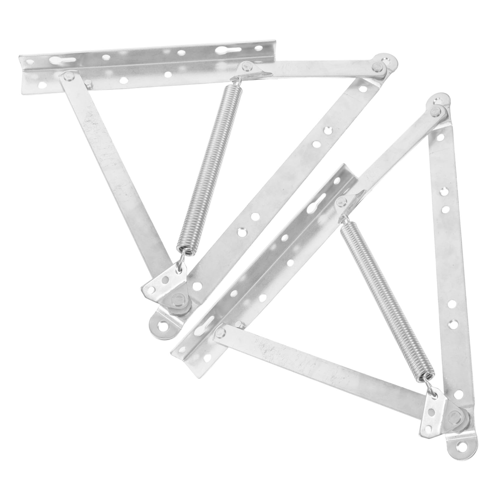 Dreieckiges Metallfederscharnier für Möbel, 2 Stück, Silber