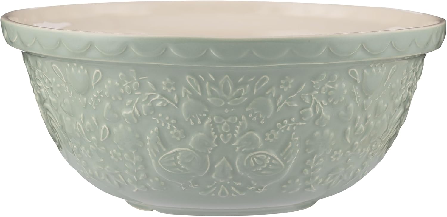 Mason Cash Home to Roost Mixing Bowl | 24cm Earthenware Bowl with Embossed Hen & Cockerel Design | Classic Bakeware for Dough, Pastry & Cake Mixing | Dishwasher & Freezer Safe - Thumbnail 2