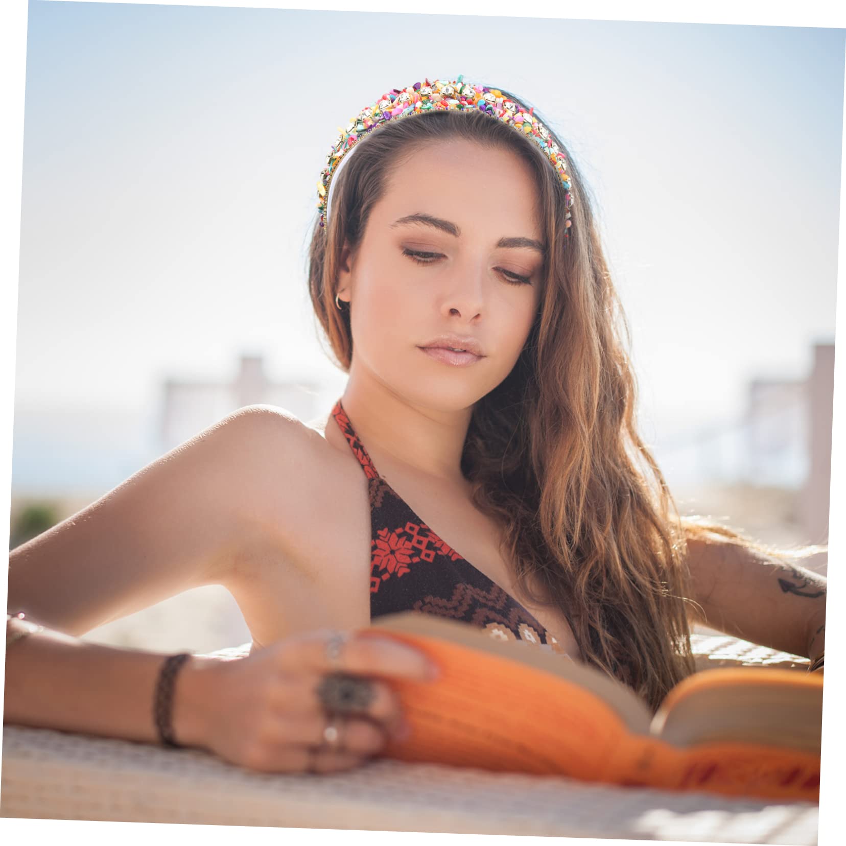 FRCOLOR 3 Pz fascia di diamanti hair band hair charms bandana Accessori alla moda headband fascia da donna gemme di cerchietti bambina fasce imbottite di strass cotone