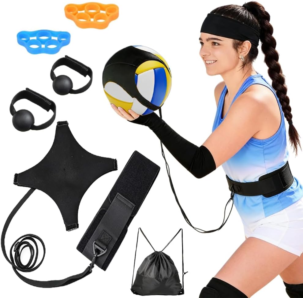 Volleyball Solo Training Set with Adjustable Rebound System – Serve, Set & Spike Practice Equipment for Youth, Teens & Adults