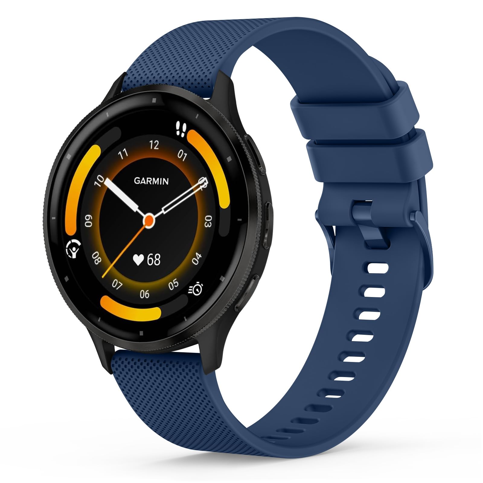 6 Stuks Siliconen Horloge Bandlusjes – 22 Mm, Vervanging Voor Garmin Vivoactive 4 En Venu 2, Zwart, Stevig En Slipvast