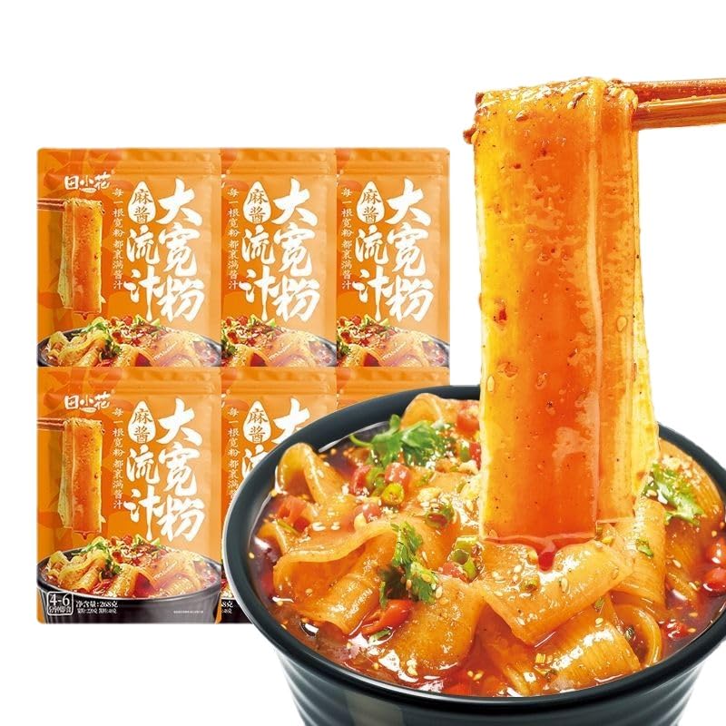 Miniatura 2 de Fideos anchos chinos Hotpot, fideos de vidrio de almidón de batata, Sichuan Hot Pot KuanFen, polvo instantáneo de comida instantánea con sabor a