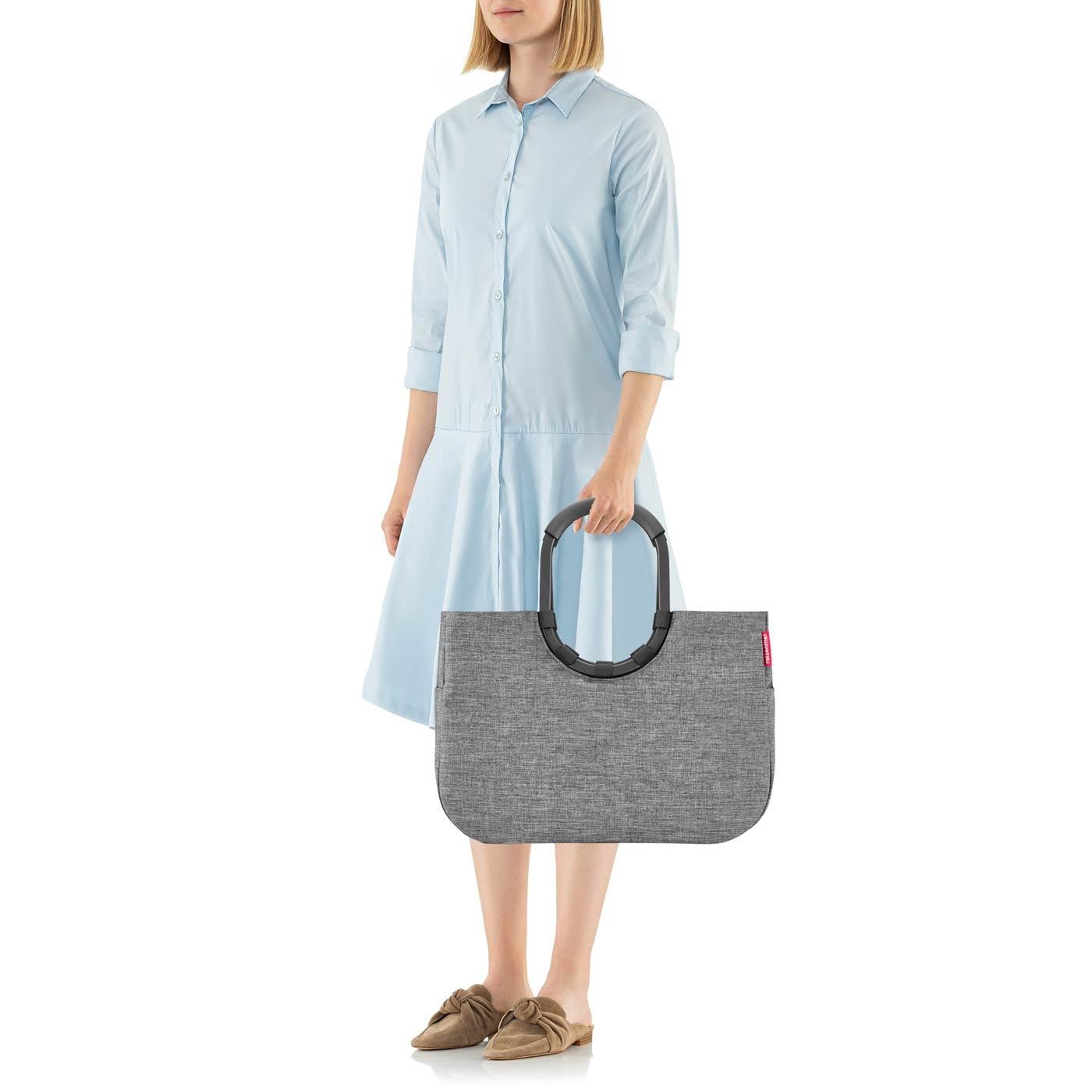 reisenthel loopshopper L twist silver - Stabile Shoppingtasche oder Handtasche mit praktischen Fächern aus recycelten PET-Flaschen – Bild 2