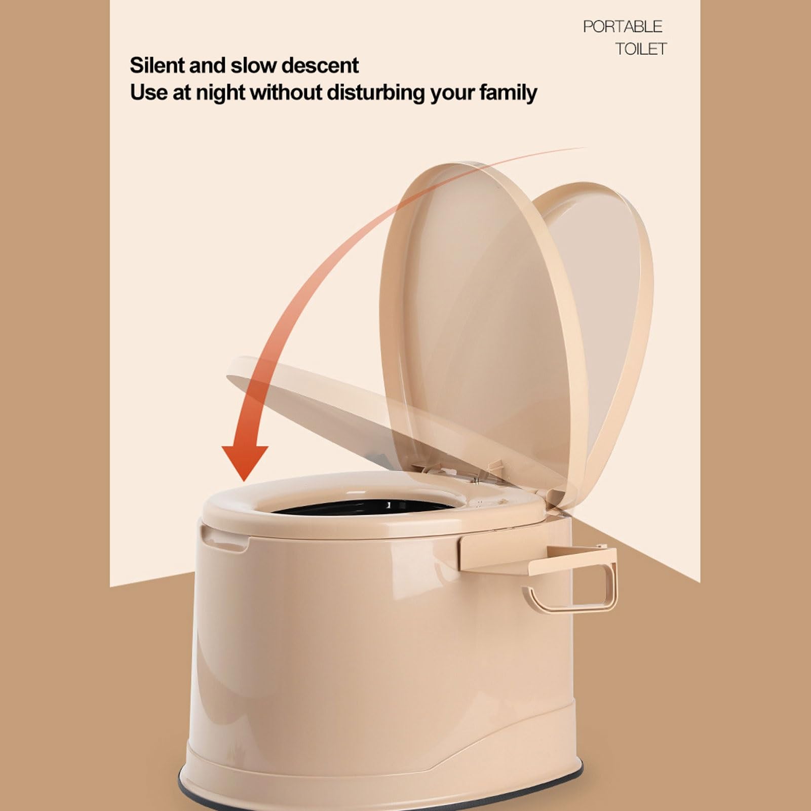 orinal, Inodoro portátil con asiento, tapa, asas y portarrollos, escupidera compacta, orinal de cámara Unisex for acampar en interiores exteriores