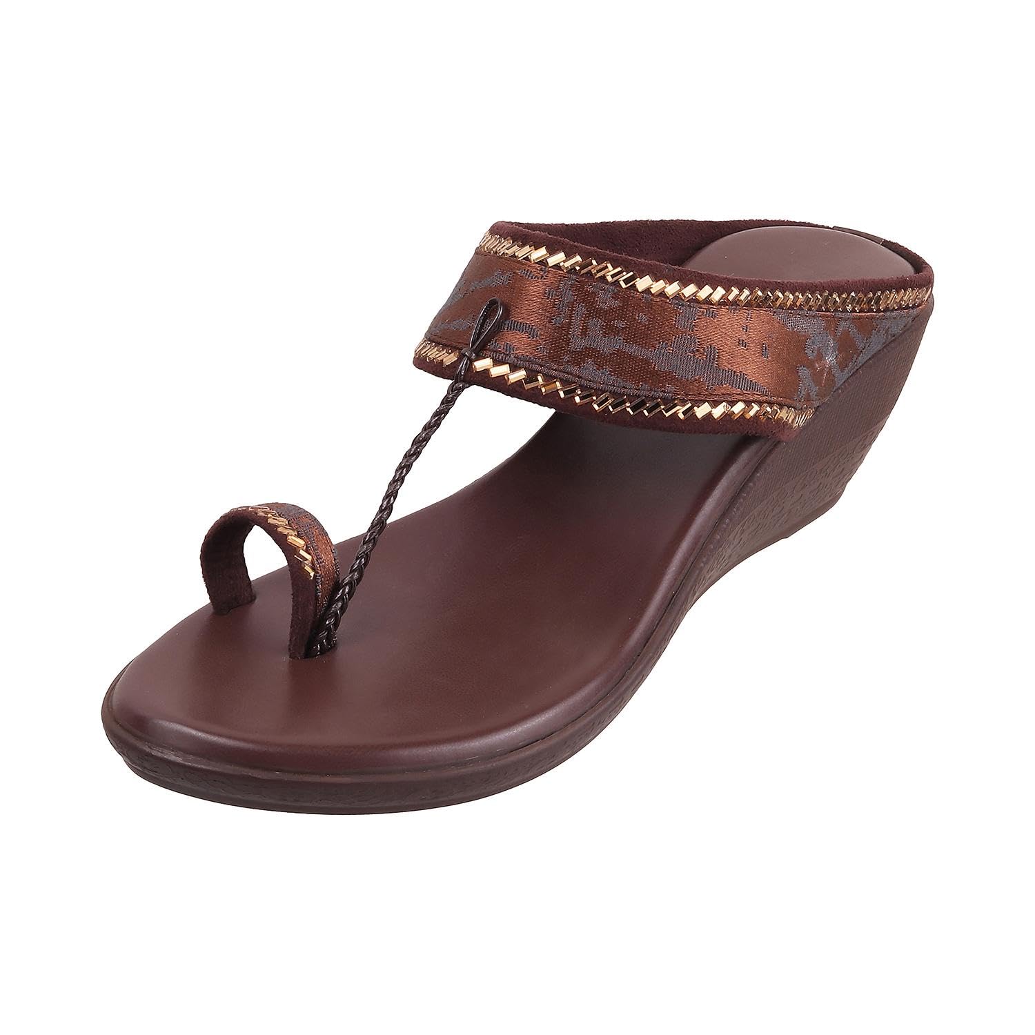 Mochi Women Brown Ethnic Wedge Sandal UK/6 EU/39 (32-483) (B0C8TP629Q) Amazon Price History, Amazon Price Tracker