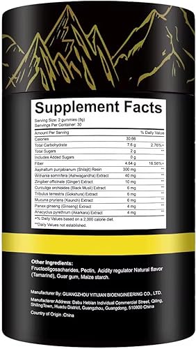 Miniatura 9 de Gomitas Pure Himalayan Shilajit Gold, 3000 mg, 60 unidades con Ashwagandha, Black Musli, Gokshura, suplemento dietético