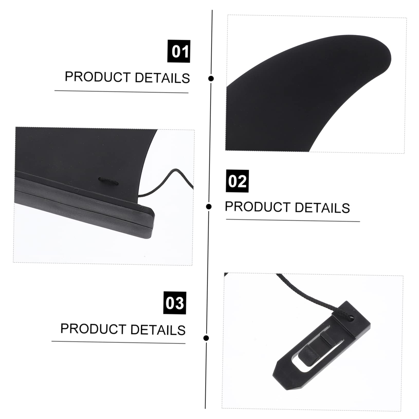Hemobllo Aileron Central de Longboard Noir en Nylon, Lot de 3 Pièces | Clip pour Planches de Surf et Paddle, Pivot Rapide, Maintien Stable, Usage Canoë