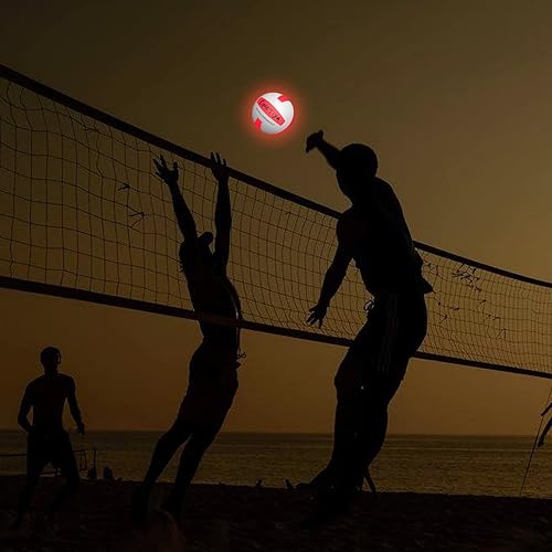 Vista 7 de Balón de voleibol que brilla en la oscuridad, voleibol con luz LED, regalos de voleibol al aire libre para niños y niñas, pelota brillante nocturna