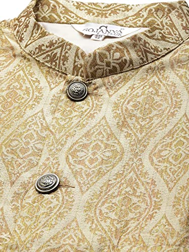 Image of SOJANYA (Since 1958, Men's Silk Blend Grey Kurta Pyjama & Silk Blend Jacket Combo