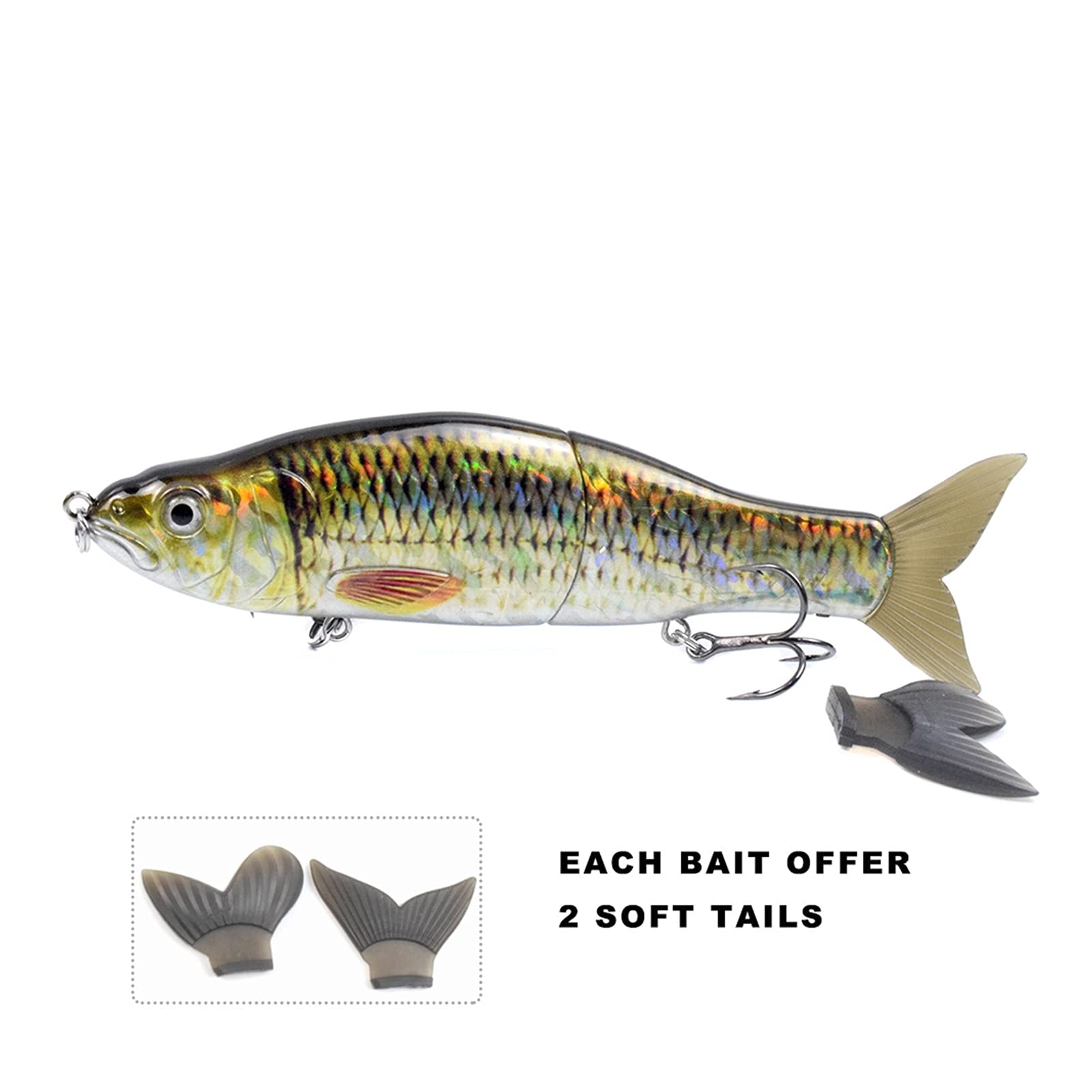 Señuelos de Pesca Señuelos de Pesca Flotante Deslizante Shank wobblers Duro Cebo Artificial Bajo Pike Pesca Juntas de la Pesca Switebait Tackle 2pcs Cebos Artificiales (Color : 1)